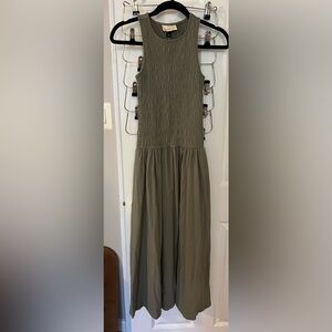 Universal Thread Olive Sleeveless Smocked Maxi Dress